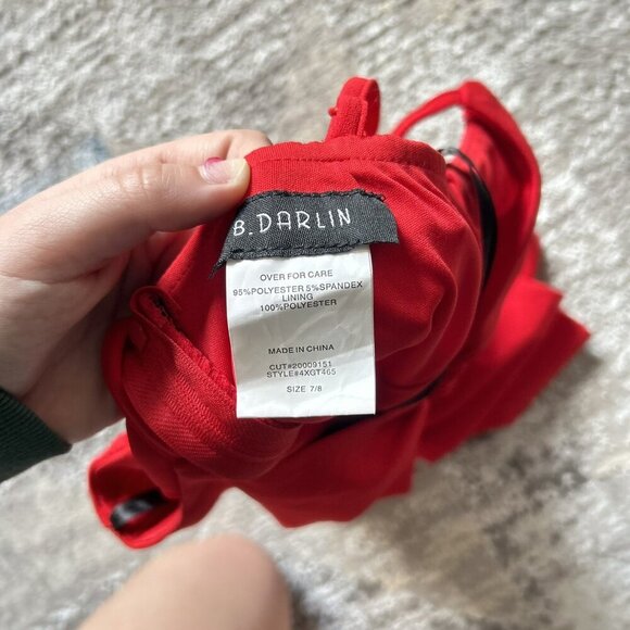 B. Darlin Red Cocktail Party Prom Homecoming Formal Dress Womens 7/8 - Picture 8 of 10